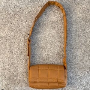 Tan Quilted Shoulder Bag